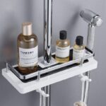 Drill-Free Shower Rod Mount Caddy
