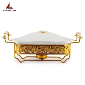 Ceramic-Elite 2.5L Luxury White & Gold Chafing Dish