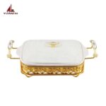 Ceramic-Elite 2.5L Luxury White & Gold Chafing Dish