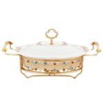 Jewel-Elite 2.0L Decorative Ceramic Oval Chafing Dish