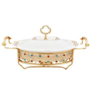 Jewel-Elite 2.0L Decorative Ceramic Oval Chafing Dish