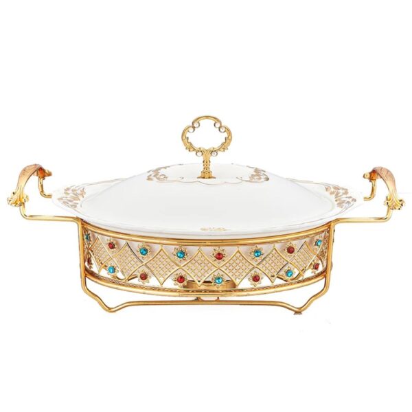 Jewel-Elite 2.0L Decorative Ceramic Oval Chafing Dish