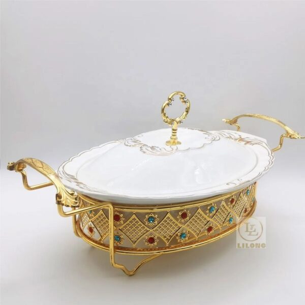 Jewel-Elite 2.0L Decorative Ceramic Oval Chafing Dish