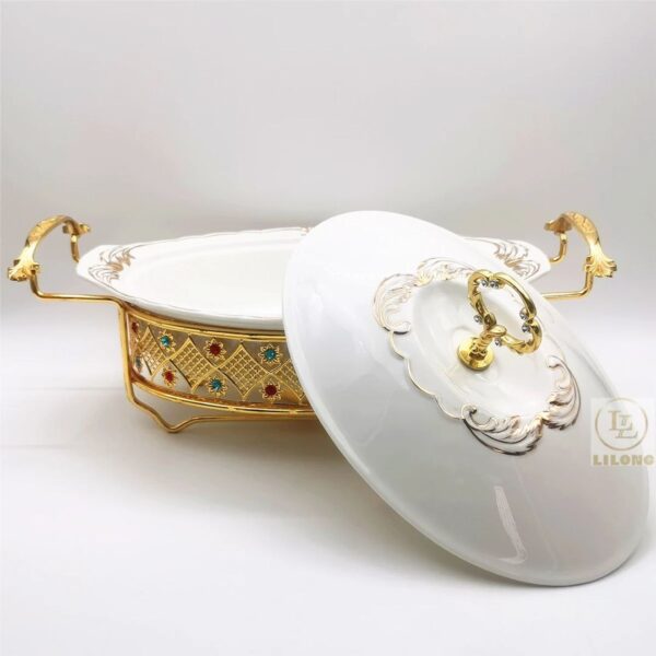 Jewel-Elite 2.0L Decorative Ceramic Oval Chafing Dish