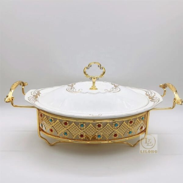 Jewel-Elite 2.0L Decorative Ceramic Oval Chafing Dish