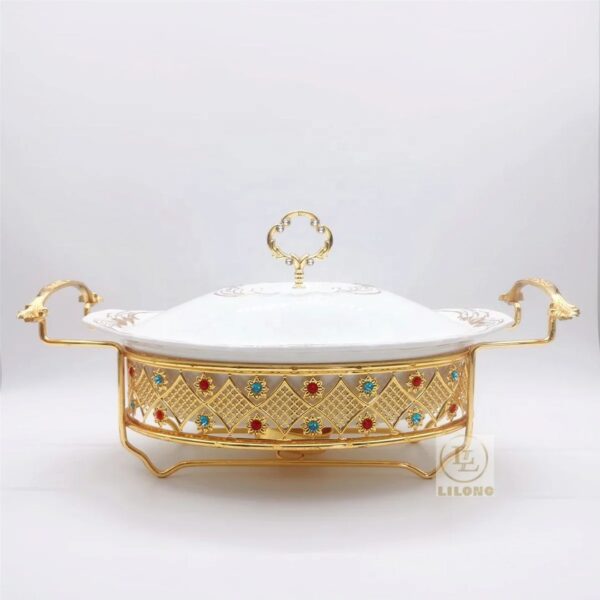Jewel-Elite 2.0L Decorative Ceramic Oval Chafing Dish