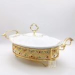 Jewel-Elite 2.0L Decorative Ceramic Oval Chafing Dish