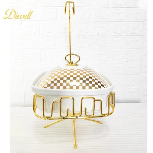 3.0L Luxury Ceramic Oval Chafing Dish