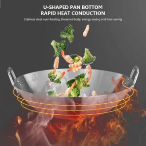 50cm Professional Stainless Steel Wok