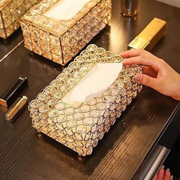 Crystal & Gold Tissue Box Cover