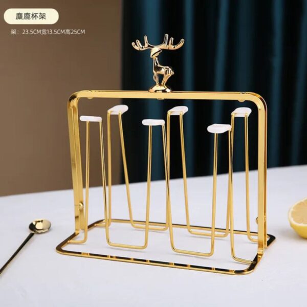 Gold Iron Mug Tree & Drying Rack