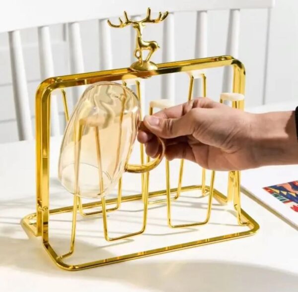 Gold Iron Mug Tree & Drying Rack