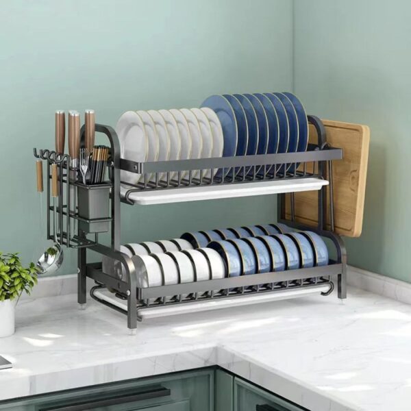 2-Tier Dual-Drain Dish Gallery