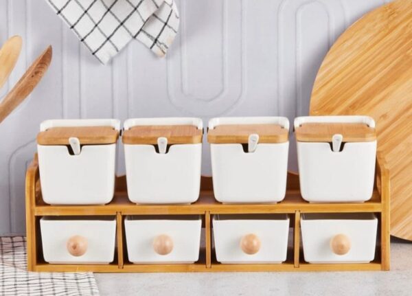 8-Piece Porcelain Spice & Seasoning Gallery