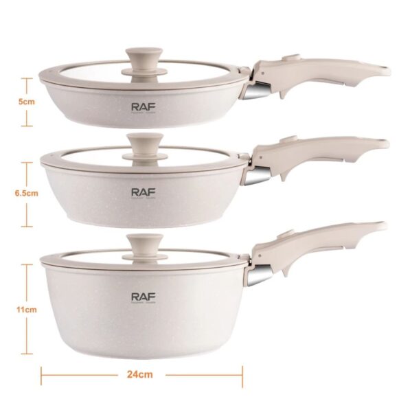RA Marble-Chef 3-Piece Ceramic Non-Stick Cookware Set