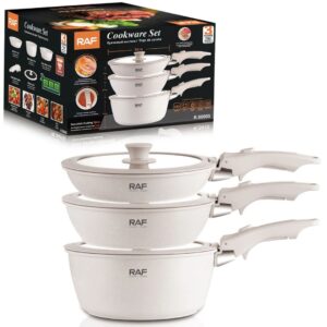 RA Marble-Chef 3-Piece Ceramic Non-Stick Cookware Set
