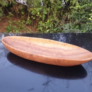 Hand-Carved Wooden Dough Bowl Tray