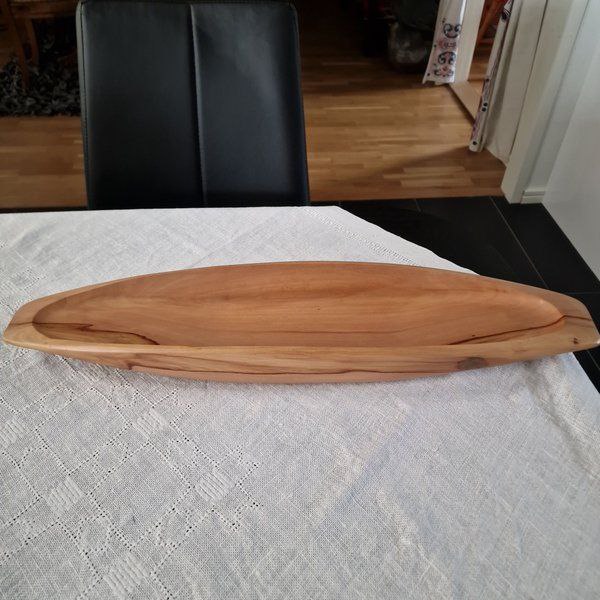 Hand-Carved Wooden Dough Bowl Tray
