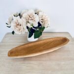 Hand-Carved Wooden Dough Bowl Tray