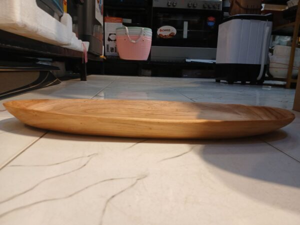 Hand-Carved Wooden Dough Bowl Tray