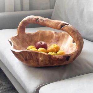 Hand-Carved Big Artisan Wood Basket