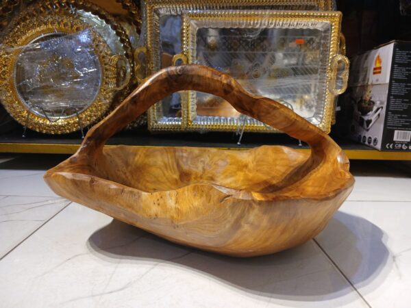 Hand-Carved Big Artisan Wood Basket