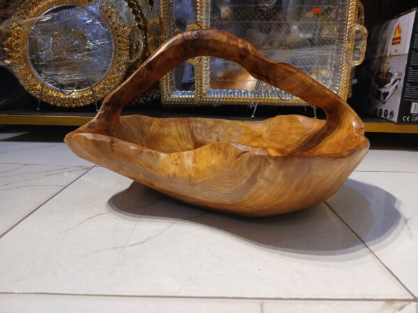 Hand-Carved Big Artisan Wood Basket