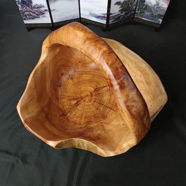 Hand-Carved Big Artisan Wood Basket