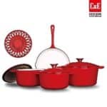 Professional 4-Piece Enameled Cast Iron Set