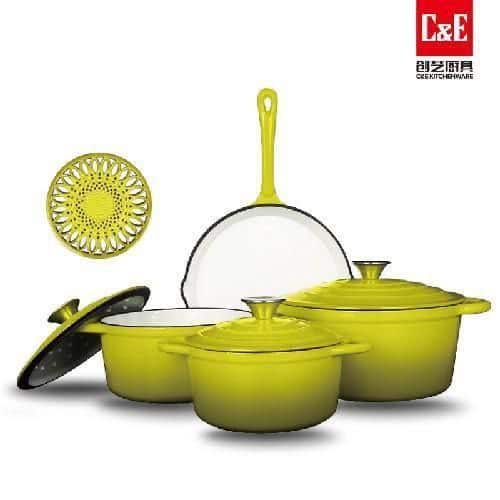 Professional 4-Piece Enameled Cast Iron Set