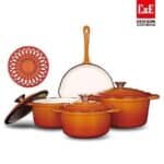 Professional 4-Piece Enameled Cast Iron Set