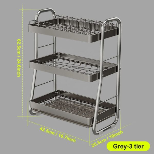 3-Layer Anti-Rust Dish Rack
