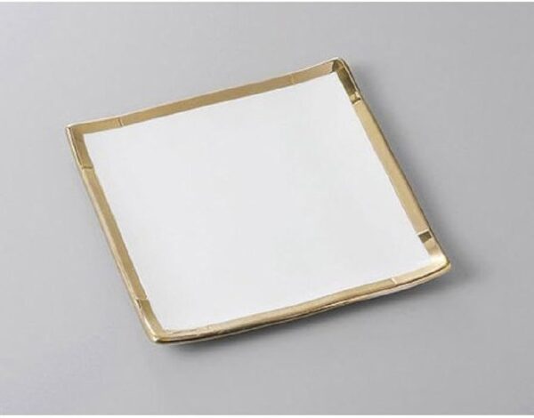 2pcs Gold Professional Square Ceramic Plate Set