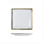2pcs Gold Professional Square Ceramic Plate Set