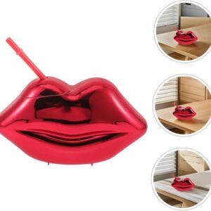 Red Lips Novelty Cocktail Tumbler with Straw