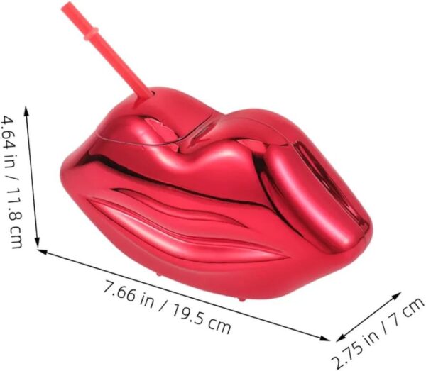 Red Lips Novelty Cocktail Tumbler with Straw