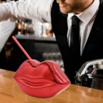 Red Lips Novelty Cocktail Tumbler with Straw