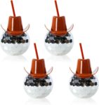 Disco Ball Tumbler with Cowboy Hat Lid &Straw
