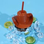 Disco Ball Tumbler with Cowboy Hat Lid &Straw