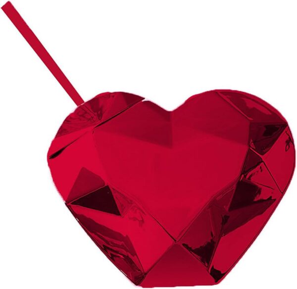 Romantic Heart-Shaped Professional Novelty Tumbler with Straw