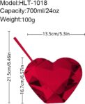 Romantic Heart-Shaped Professional Novelty Tumbler with Straw