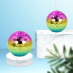 Rainbow Gradient Disco Ball Tumbler with Straw