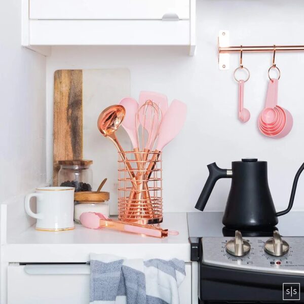 Rose Gold & Silicone 10-Piece Culinary Utensil Set