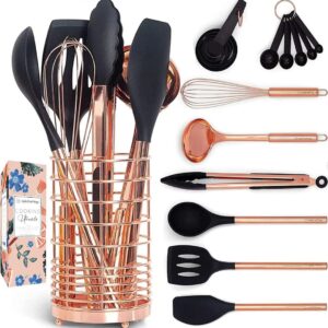 Rose Gold & Silicone 10-Piece Culinary Utensil Set