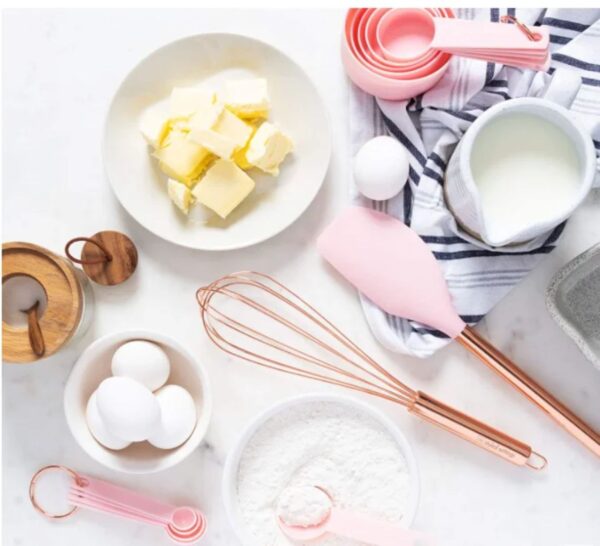 Rose Gold & Silicone 10-Piece Culinary Utensil Set