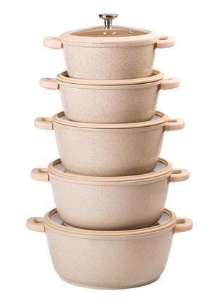 Make Grace Professional 10-Piece Die-Cast Granite Cookware Set