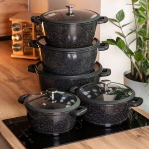 Make Grace Professional 10-Piece Die-Cast Granite Cookware Set