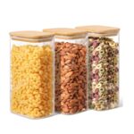 3-Piece Bamboo & Glass 1000ml Pantry Suite