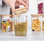 3-Piece Bamboo & Glass 1000ml Pantry Suite