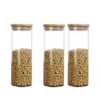 3-Piece Borosilicate & Bamboo 1000ml Pantry Suite